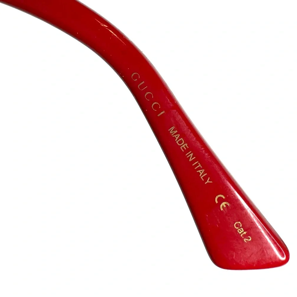 GUCCI Square Sunglasses NEW Black Red Green GG0158S 004 54 Made In Italy - Picture 15 of 16